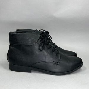 London‎ Fog Clora Boots Girls Size 11 Black Leather Lace Up Ankle Booties